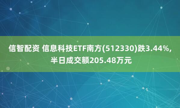 信智配资 信息科技ETF南方(512330)跌3.44%, 半日成交额205.48万元